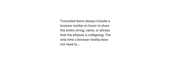 Truncating Text Example Overflow content – Carbon Design System